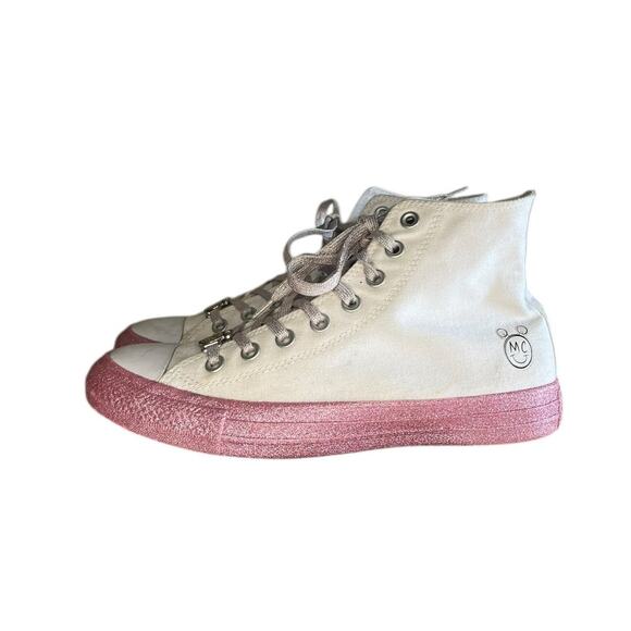 Converse x Miley Cyrus Chuck Taylor All Star Glitter High Top Sneakers Size 8.5 - Picture 1 of 6